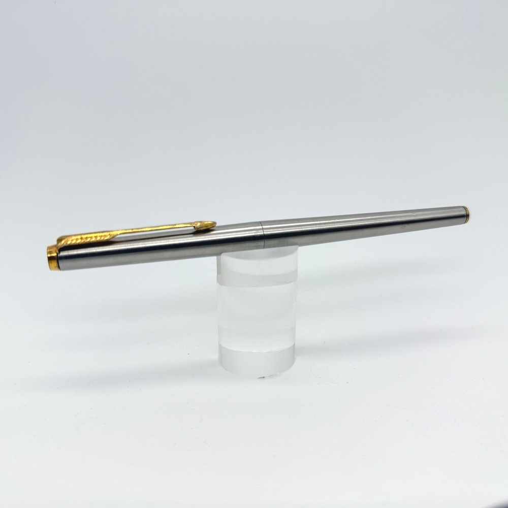 Parker Vector Rollerball Pen Stainless Steel Gold Trim Medium 0.8mm EDC Writing